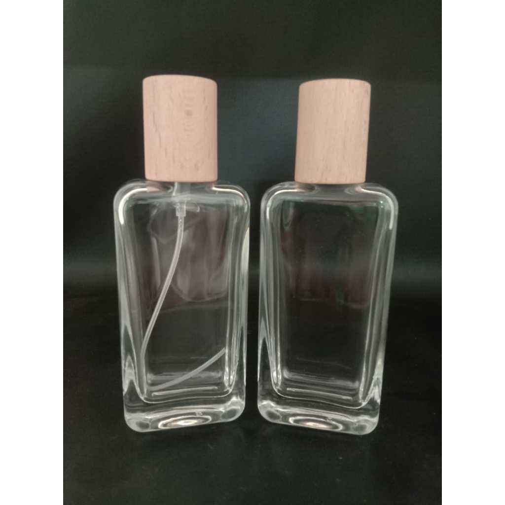 Botol parfum V32640 50ml easypump hitam + ring + tutup kayu per carton/Cartonan
