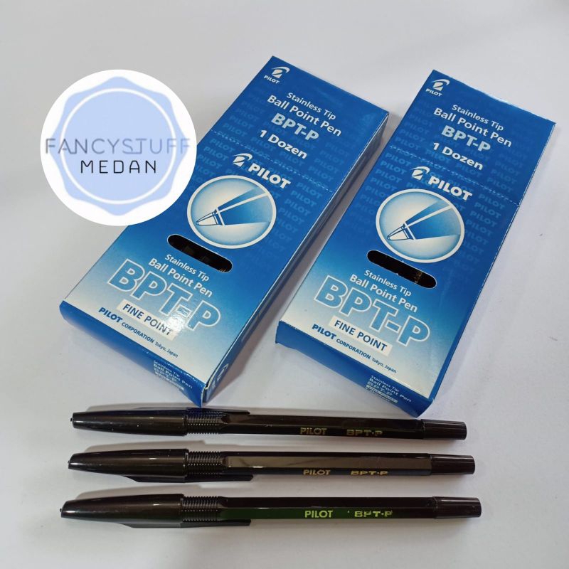 Fancystuff - pulpen pilot BPT-P warna hitam isi 12pcs (grosir)