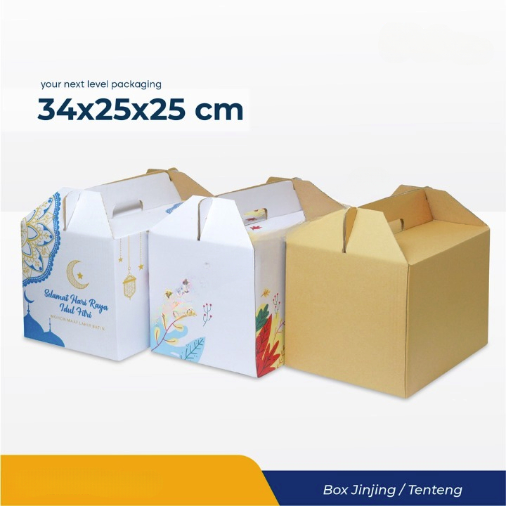 

Box ( 1 pcs ) Hampers Jinjing Edisi Idul Fitri Ukuran 34x25x25 cm Kardus Karton Lebaran Tenteng Parcel Sembako Eid Mubarak