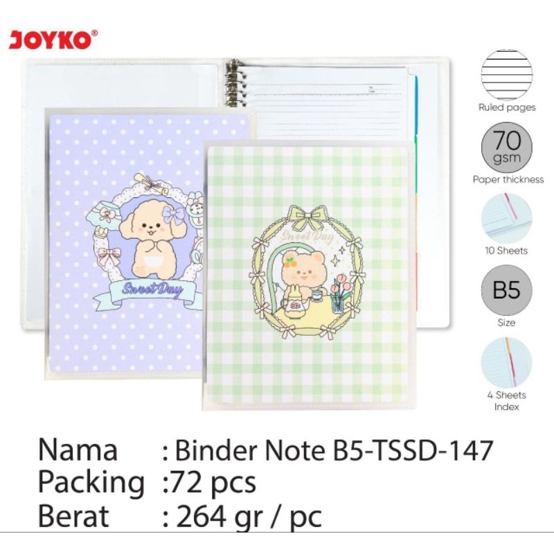 

(1PC) BINDER JOYKO NOTE B5-TSSD-147