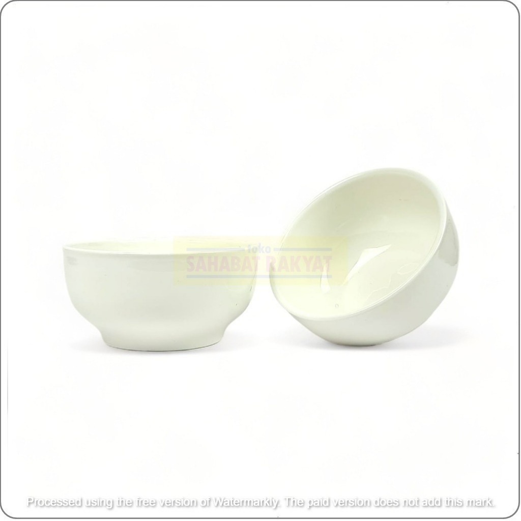 Mangkok Korea Mangkok Souvenir Putih Polos L1-07 4.5 Inch