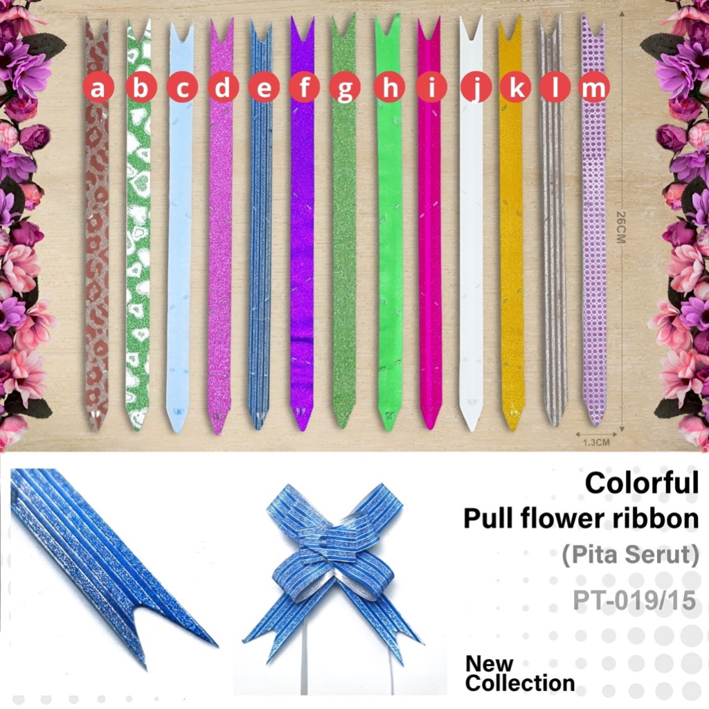 

Pita Tali Serut / Pull Flower Ribbon Coloful 26 x 1,3 cm