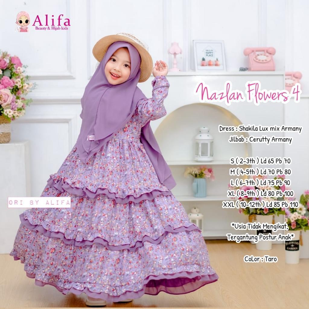 Nazlan Vol.4 Kids gamis anak perempuan ALIFA