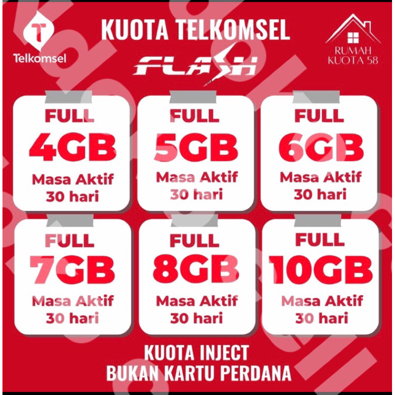 vocer kuota telkomsel mulai dari 1gb 2gb 4gb 5gb 6gb dll