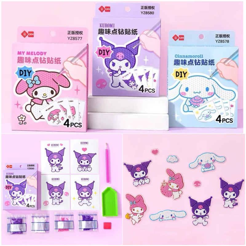 

PROMO KAWAII SANRIO DIY DOTTED DIAMOND STICKER PRAKARYA ANAK TEMPELAM MELODY KUROMI