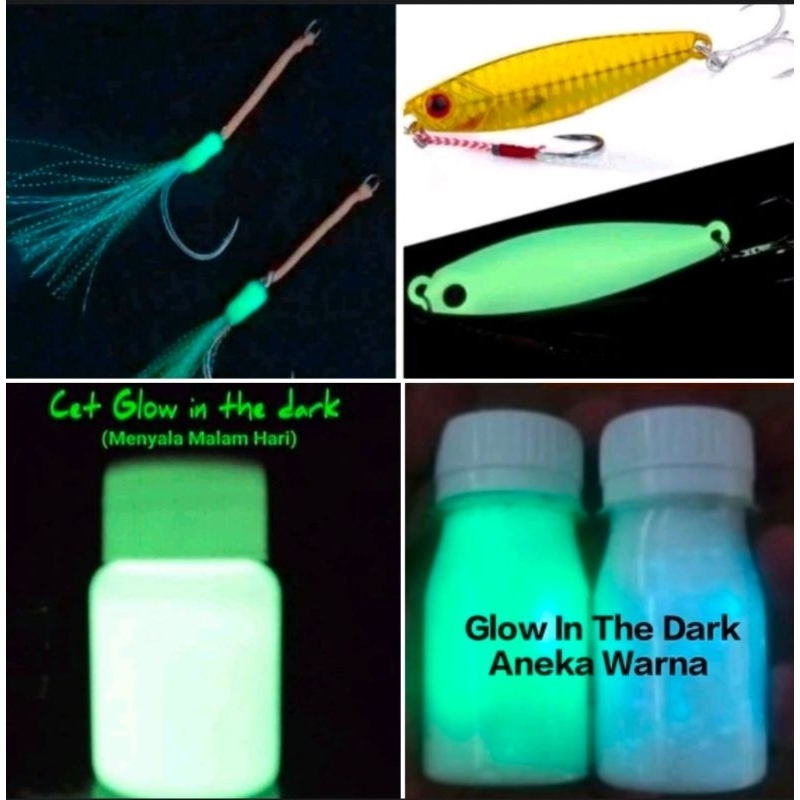 1-3 Botol Cat Luminous /Glow in The Dark  Cat Fosfor - Glow Paint - Cat Glow In The Dark - Cat GID