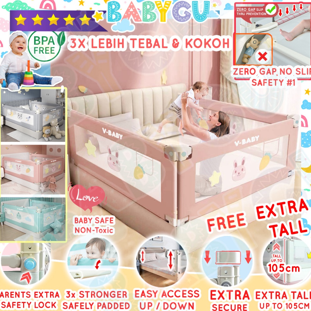 ART Y87C Baby Bedrail Bed Guard Rail Pagar Bayi Anak Pengaman Kasur Tempat Tidur Anak Safety Bumper Bed bayi baby box