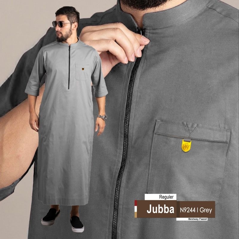 Jubba zipper reguler  Samase abu polos / jubah gamis pria al-ashr original willy polos / gamis pria 