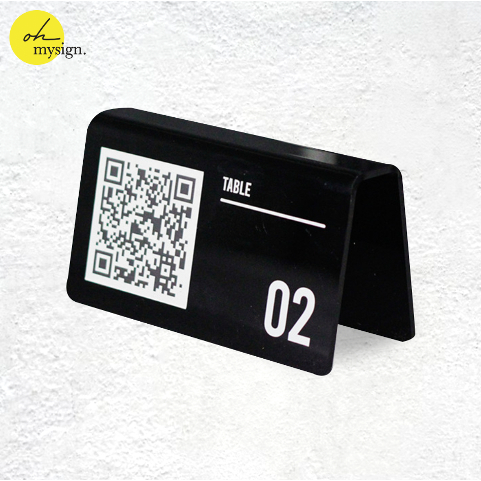 Custom Nomor Meja Akrilik QR Menu Acrylic Table Number