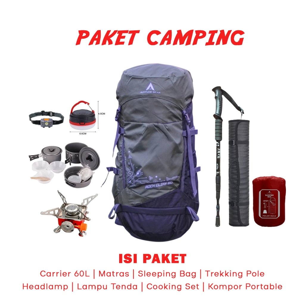 Paket Perlengkapan Camping Hiking Outdoor
