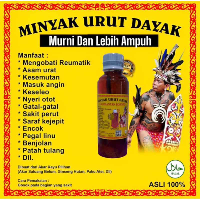 Minyak urut / Minyak pijit / minyak patah tulang / asli kalimantan dayak ibu ida