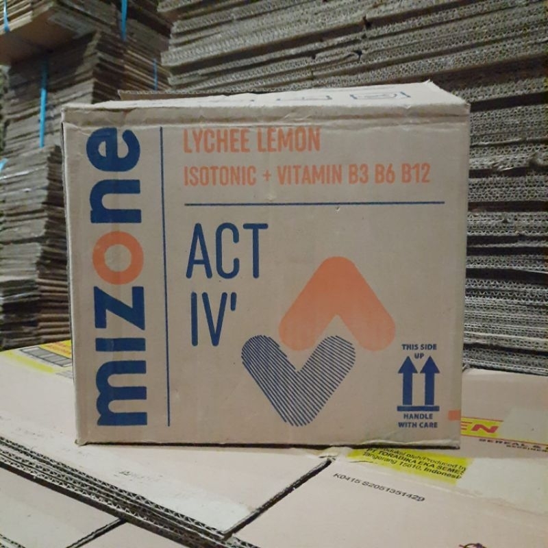 

kardus/karton bekas Mizone ukuran 27x20x23cm