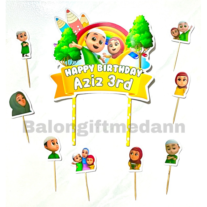 TOPPER CAKE CUSTOM NAMA NUSA DAN RARA