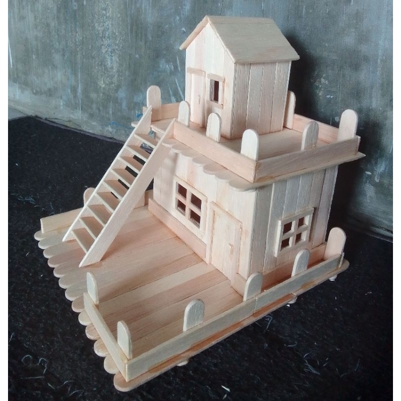 kerajinan stik es krim model rumah tingkat