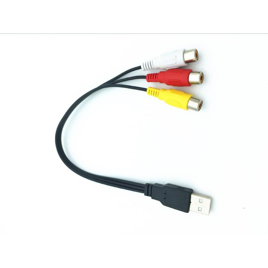 Kabel USB 2.0 Male to 3 RCA Female 0.25M AV