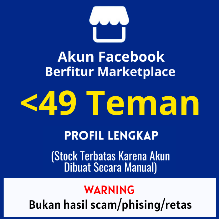 Akun Facebook Marketplace / FB Berfitur MP Murah Berkualitas Bukan Akun Fb Fresh / Spam