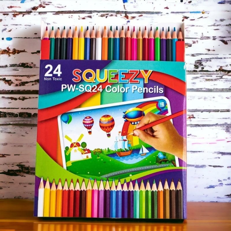 

[ISI 24 WARNA] PENSIL WARNA ISI 24PCS WOODLESS TERMURAH
