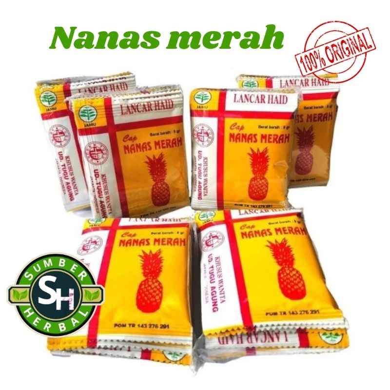 

Jamu nanas merah lancar haid isi 10 shacset