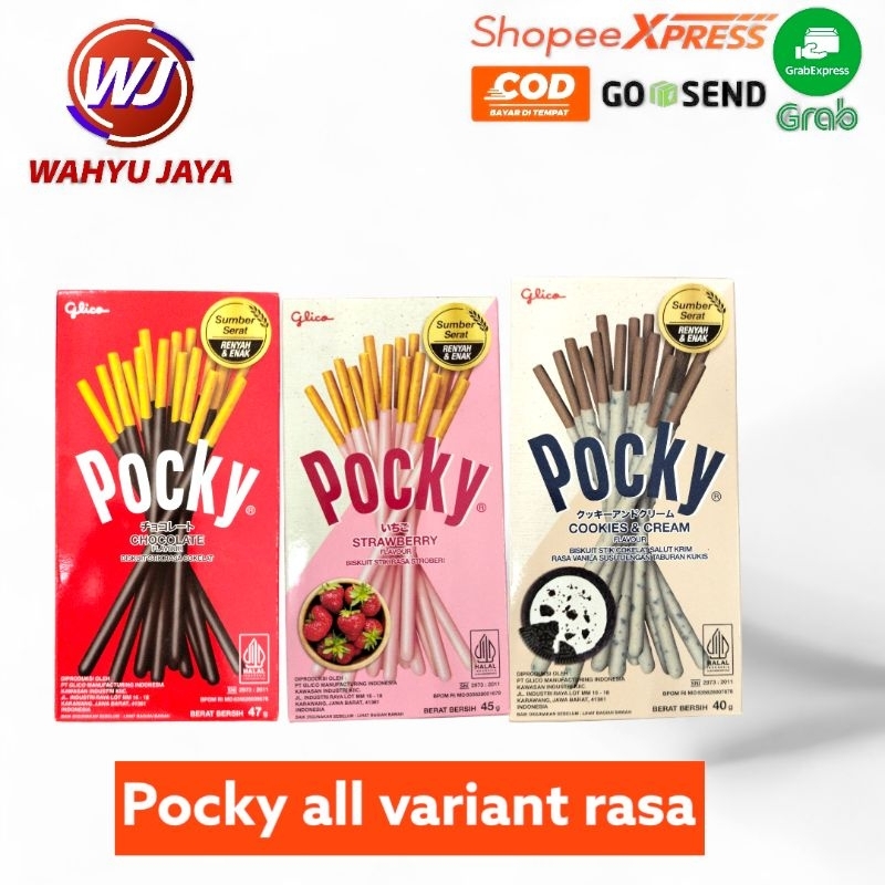 

Pocky all variant rasa 47 gram,chocolato,cookies dan cream, strawberry