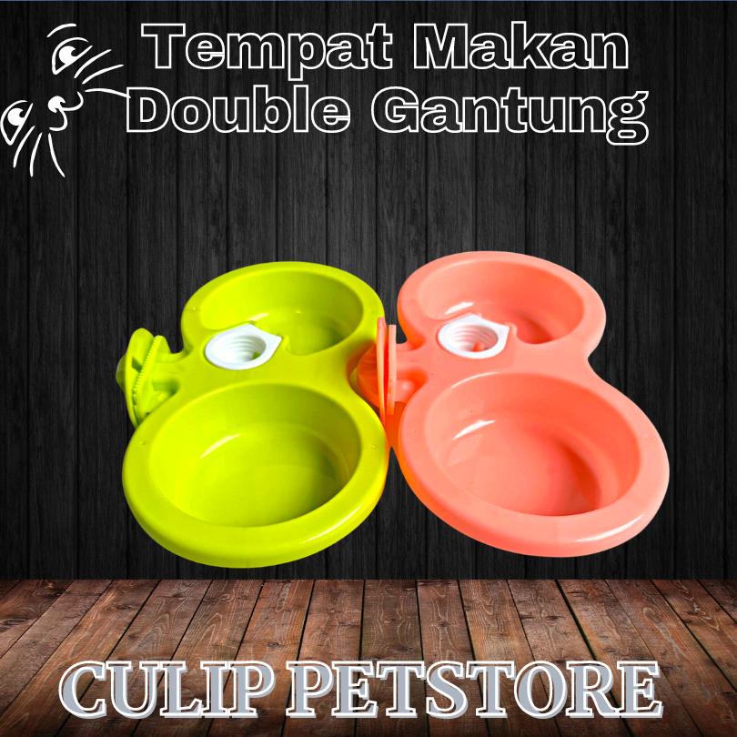 Tempat Makan Minum Anjing Kucing Double Gantung