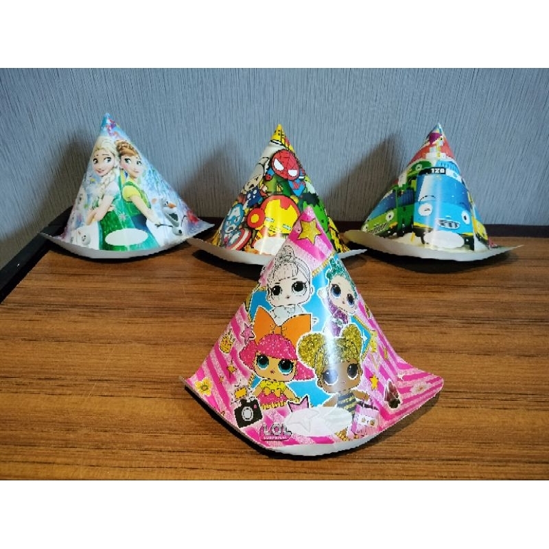 Topi Ulang Tahun Kerucut Koboy / Topi Pesta (per 1 bungkus)