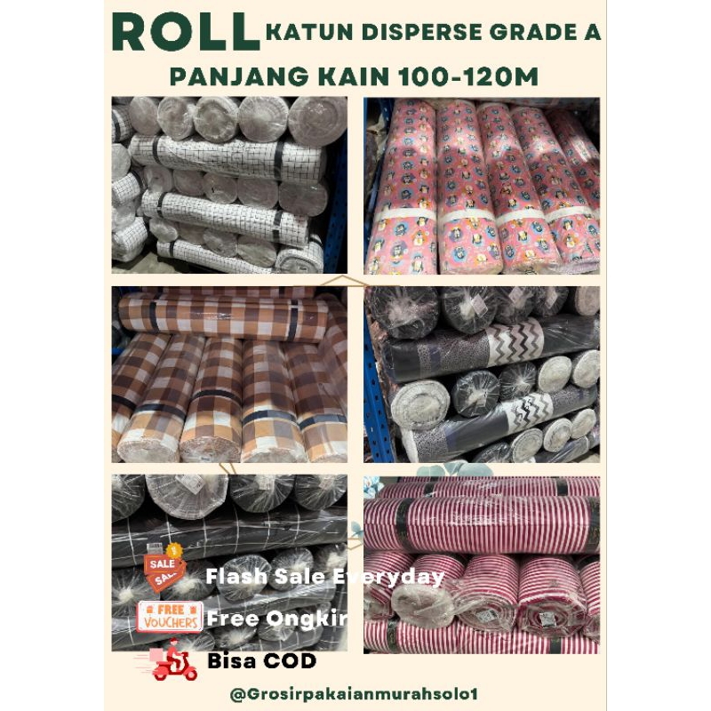 roll katun disperse murah | roll polos | roll motif | roll batik | roll Microtex