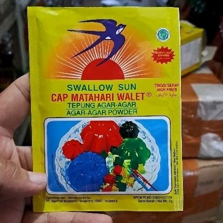 

Agar agar swallow Plan 7 gr/ swallow sun / Tepung agar - agar