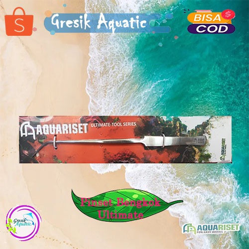 Pinset Bengkok / Ultimate Bend Tweezers Aquariset - Pinset 25cm Untuk Menanam Tanaman Aquascape Akua