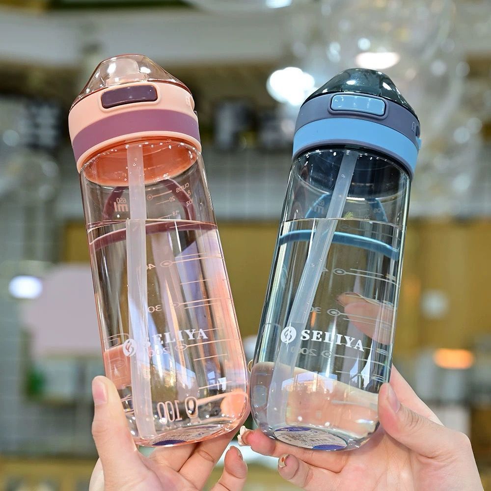 Botol Minum Anak Sekolah Tempat Minum Korea Plastik Tumblr Transparan Botol Air Minum Aesthetic Este