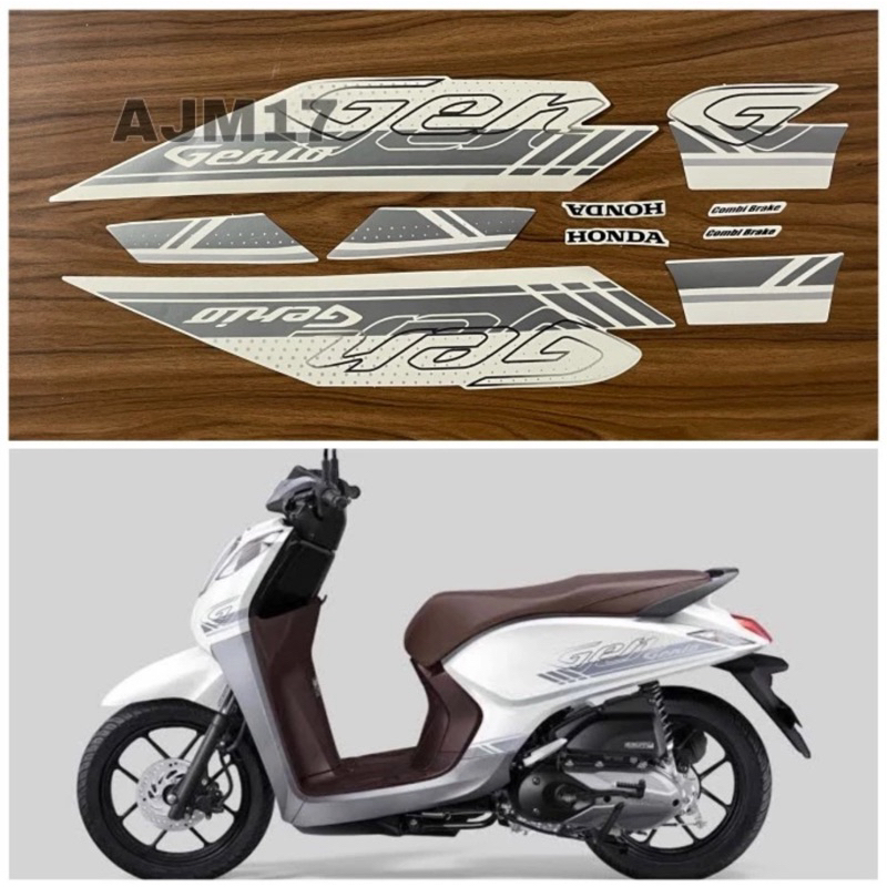 STIKER STRIPING MOTOR GENIO 2021 PUTIH