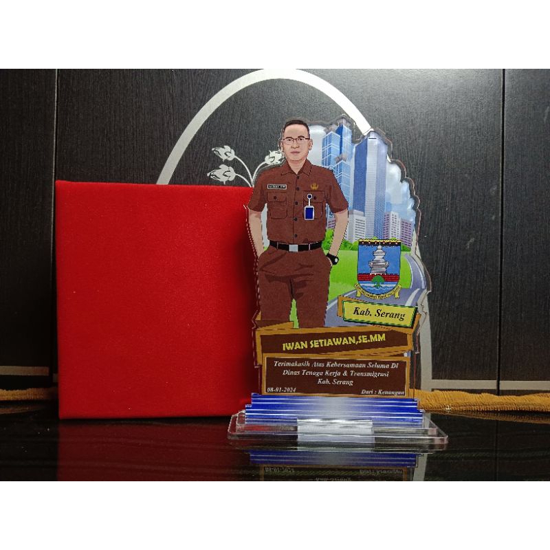 

Plakat akrilik formal pns guru penghargaan hadiah kenang kenangan