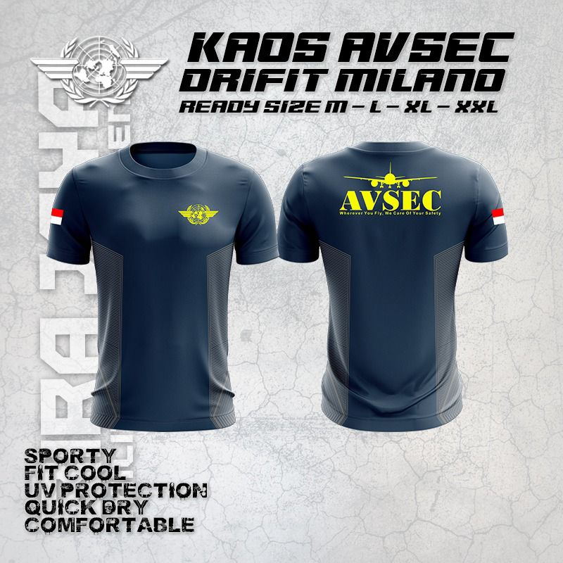 Kaos Avsec/ Kaos Avsec Bahan Dryfit milano / Kaos Jersey Avsec terbaru