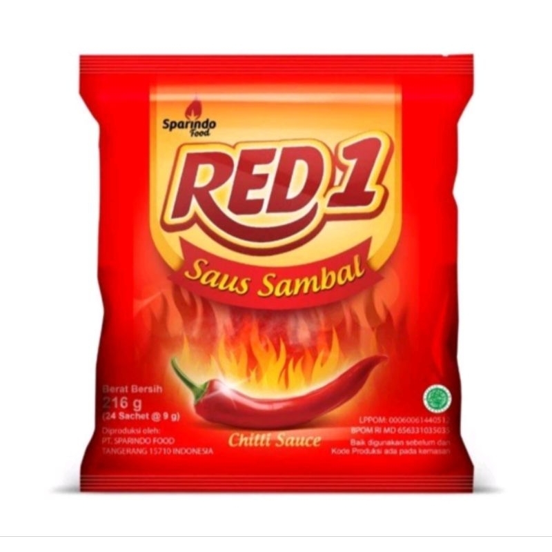 

saus sambal RED1 chilli sauce ( 24 x 9gram ) RED1 stick