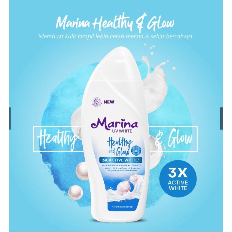 Marina Hand Body Lotion UV White / Total Care 185 ml Kemasan BESAR