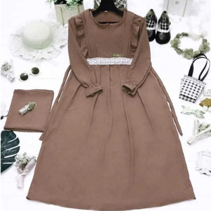 Premium Gamis Anak Perempuan Renda Terbaru /Gamis Anak Perempuan Bahan Crinkle Airflow Terbaru Usia