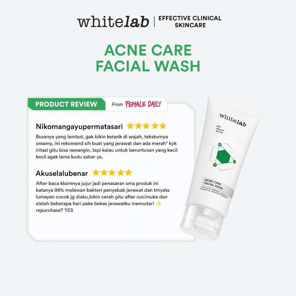WHITELAB ACNE CARE FACIAL WASH 100GR