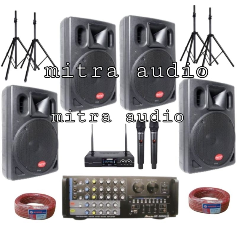 Paket Karaoke lapangan Baretone 15 inch Outdoor Sound system Bluetooth
