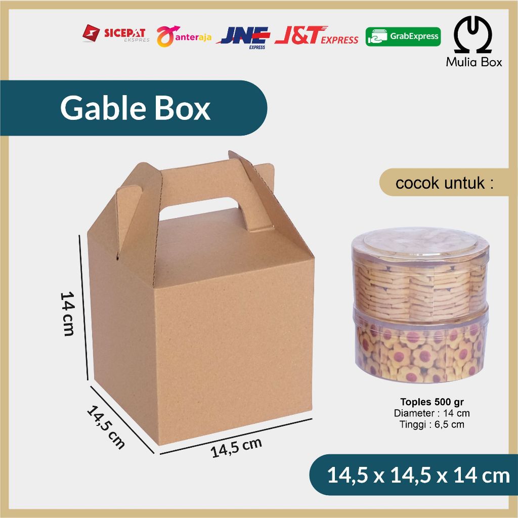 

Kardus Packing Jinjing / Gable Box 14,5 x 14,5 x 14 cm 2 Toples 500gr Corrugated Die Cut Hampers