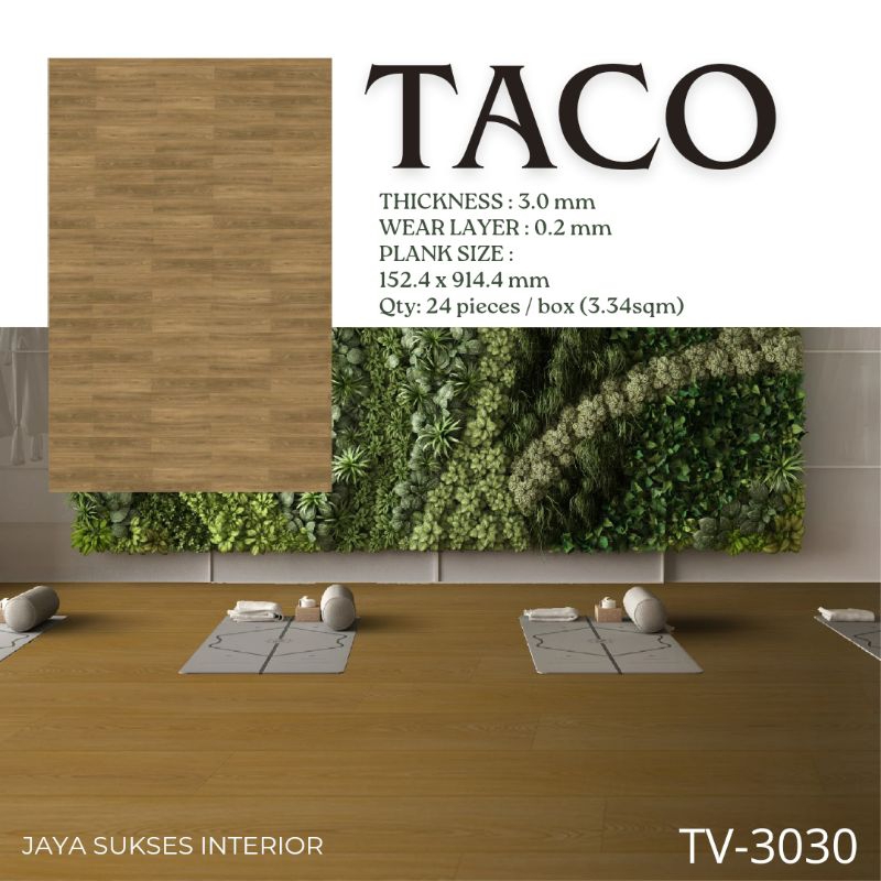 Lantai Kayu Tempel Lem TACO 3mm TV 3030