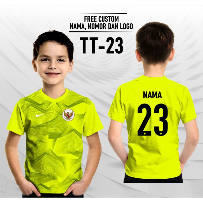 jersey kaos baju anak kiper timnas indonesia lengan pendek