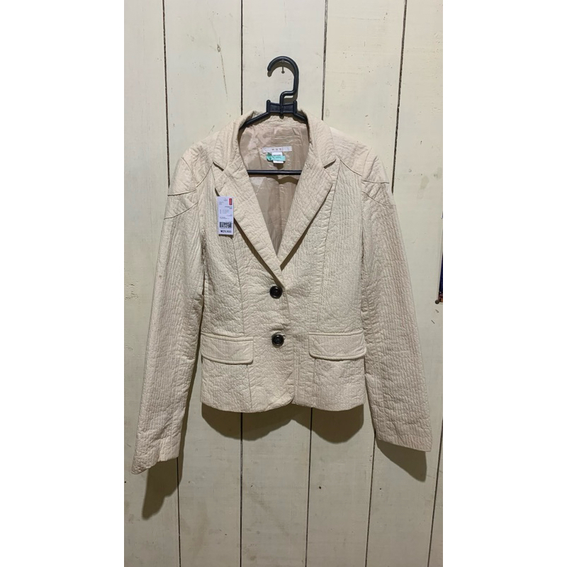 BLAZER WANITA PRELOVED | BLAZER KERJA FORMAL | BLAZER CREAM PRELOVED