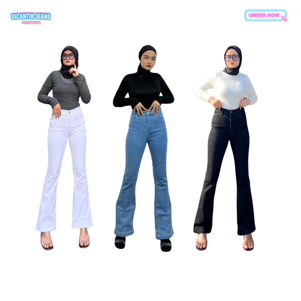 AiX 74961 Highwaist Cutbray Vintage Jeans Stretch Wanita - SICANTIK JEANS