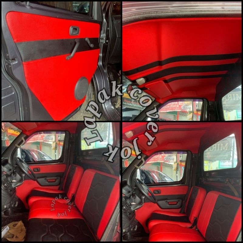 sarung jok+plapon dan lapis pintu mobil grand max pick up cover jok mobil grand max sarung jok mobil