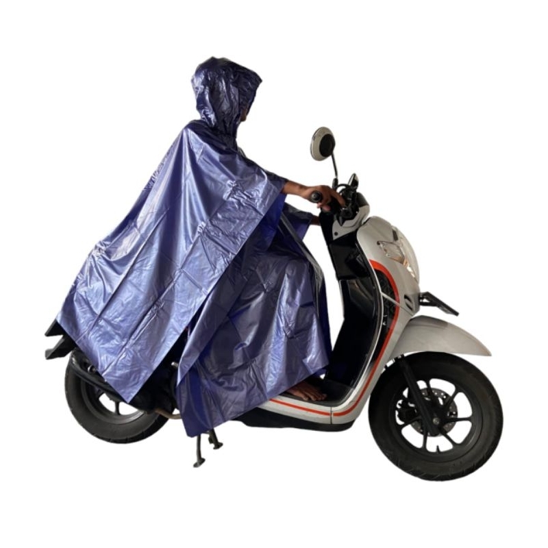 Jas Hujan Polos Kelelawar Ponco Tanpa Lengan Bahan Tebal Waterproof Ukuran Jumbo