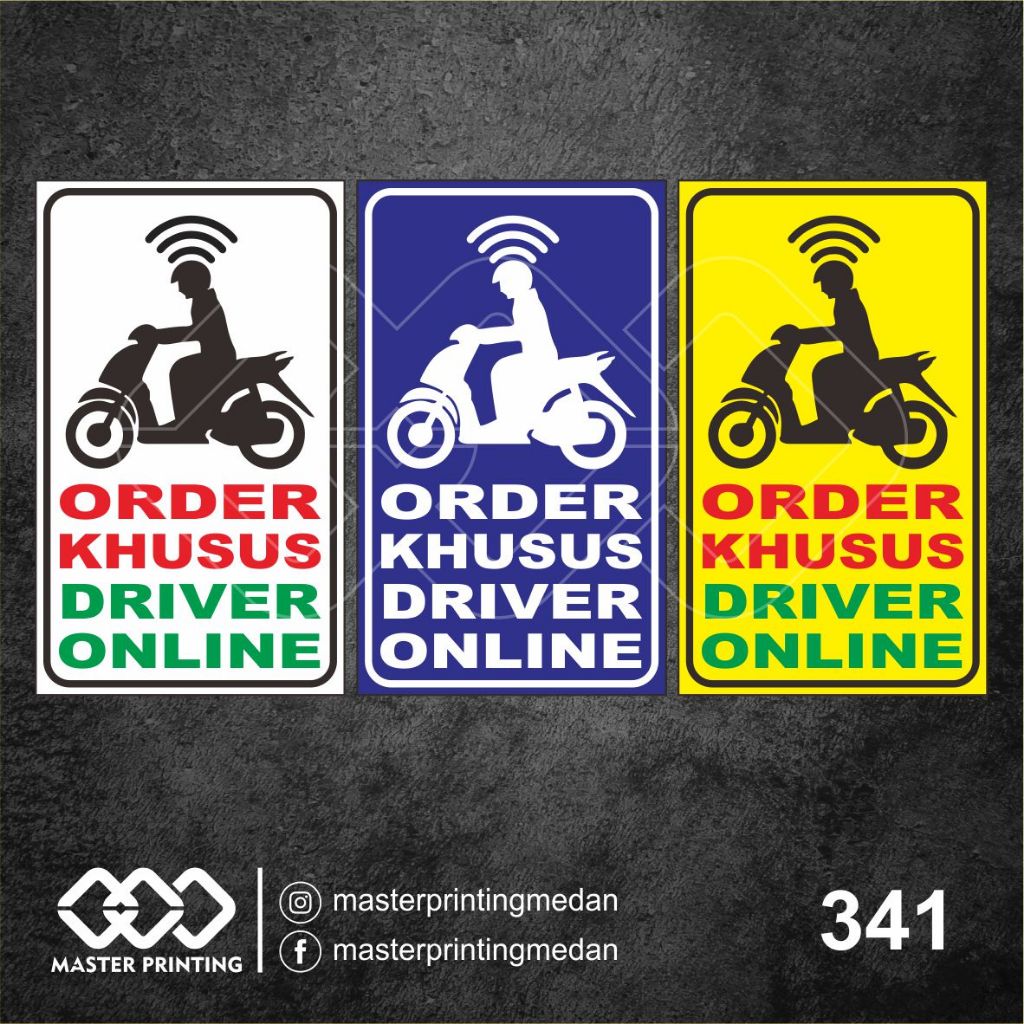 

341 - Stiker Order Khusus Driver Online, Sticker Vinyl, Premium, Tahan Air, Termurah, Bisa Custom