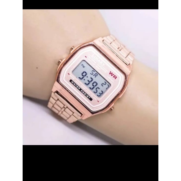 Jam Tangan Fashion Wanita Linary Kotak Anti Air Rantai Steel