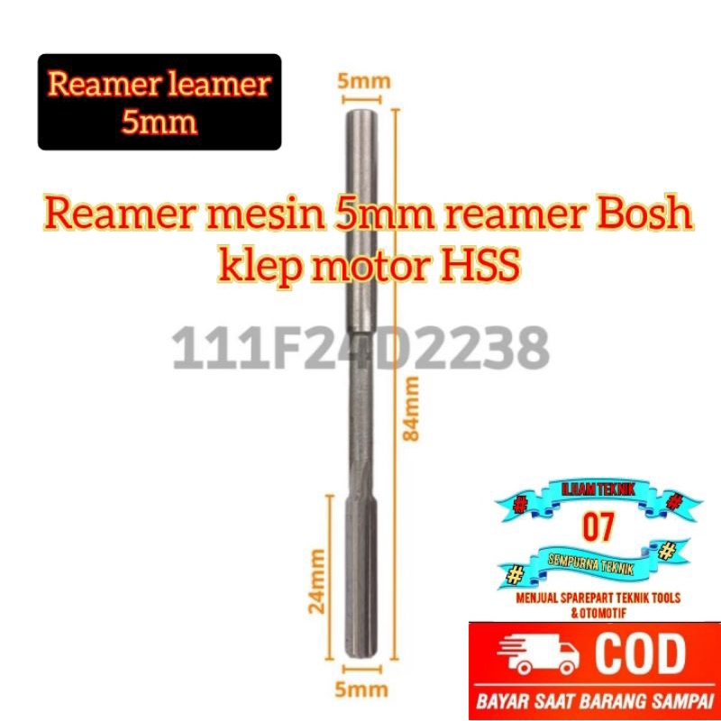 Reamer mesin 5mm reamer Bosh klep motor HSS bukan 4.5mm 5.5mm carbide