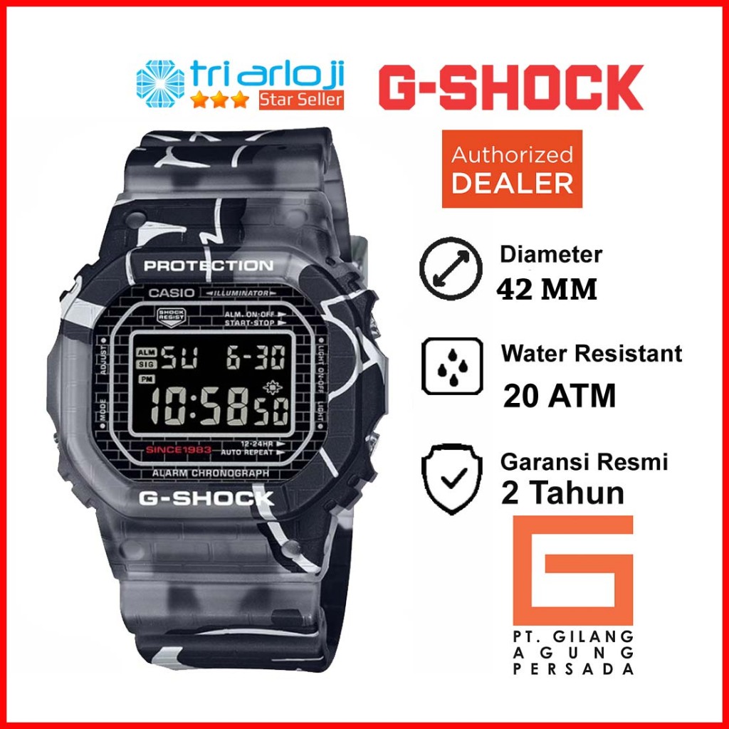 Casio G-Shock DW-5000SS-1DR Jam Tangan Pria Digital Gshock DW5000 DW-5600SS-1