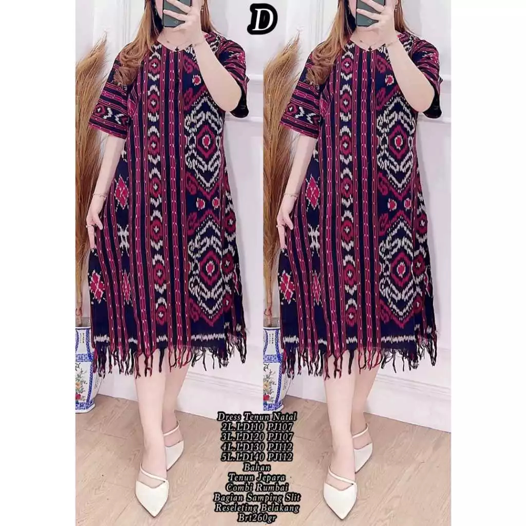 DRESS TENUN RUMBAI, BAJU DRESS LENGAN PENDEK BAJU PESTA