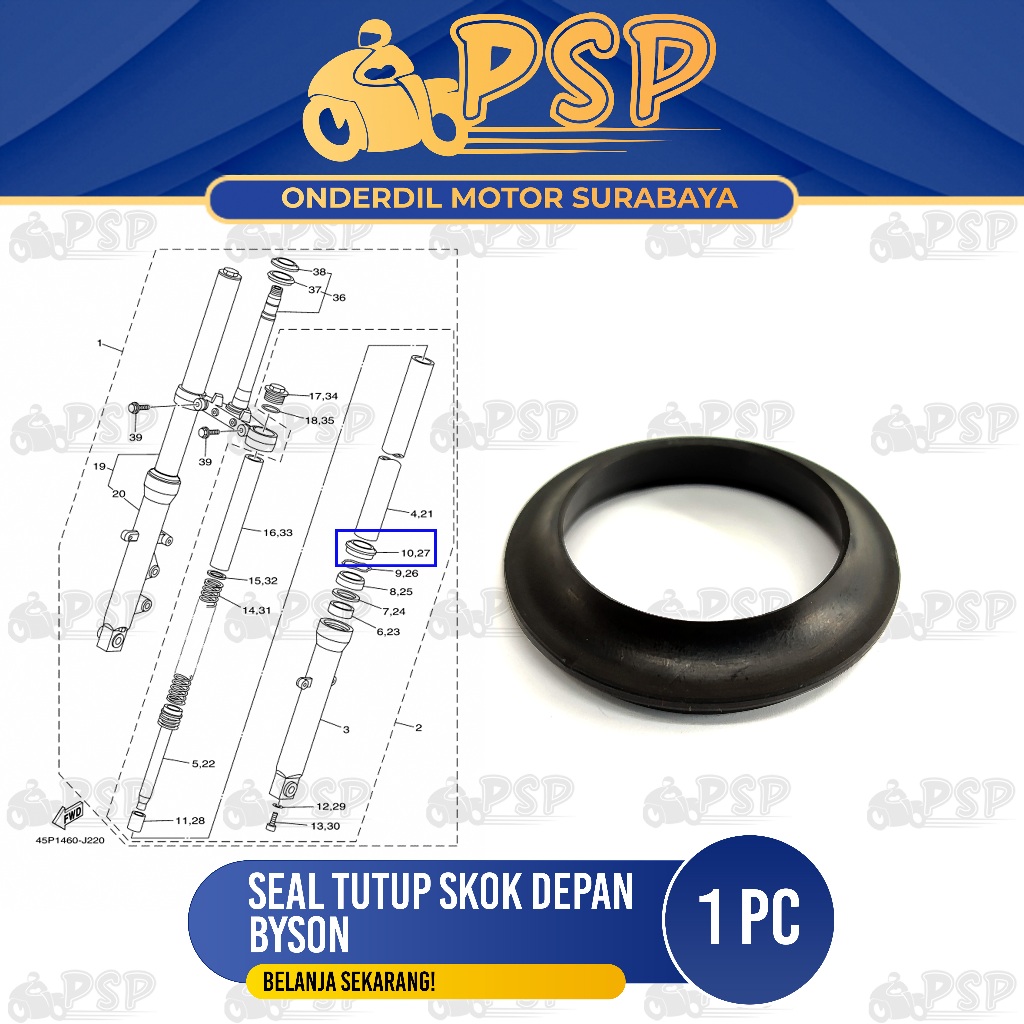 Seal Tutup Skok Depan Byson (Harga Per 1 PCS) - Karet Sel Sil Debu Penutup Skok Sok Shockbreaker